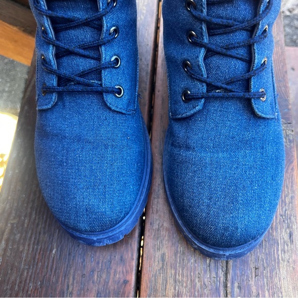 BLUE SUEDE SHOES DENIM ANKLE BOOTS SIZE 10 - Picture 14 of 15